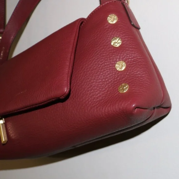 Hammitt Brushed Gold Pebble Leather VIP Satchel in Pomodoro Red - Picture 11 of 15